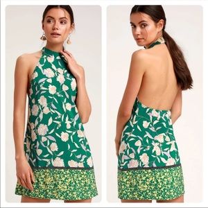 Halter Neck Floral Dress